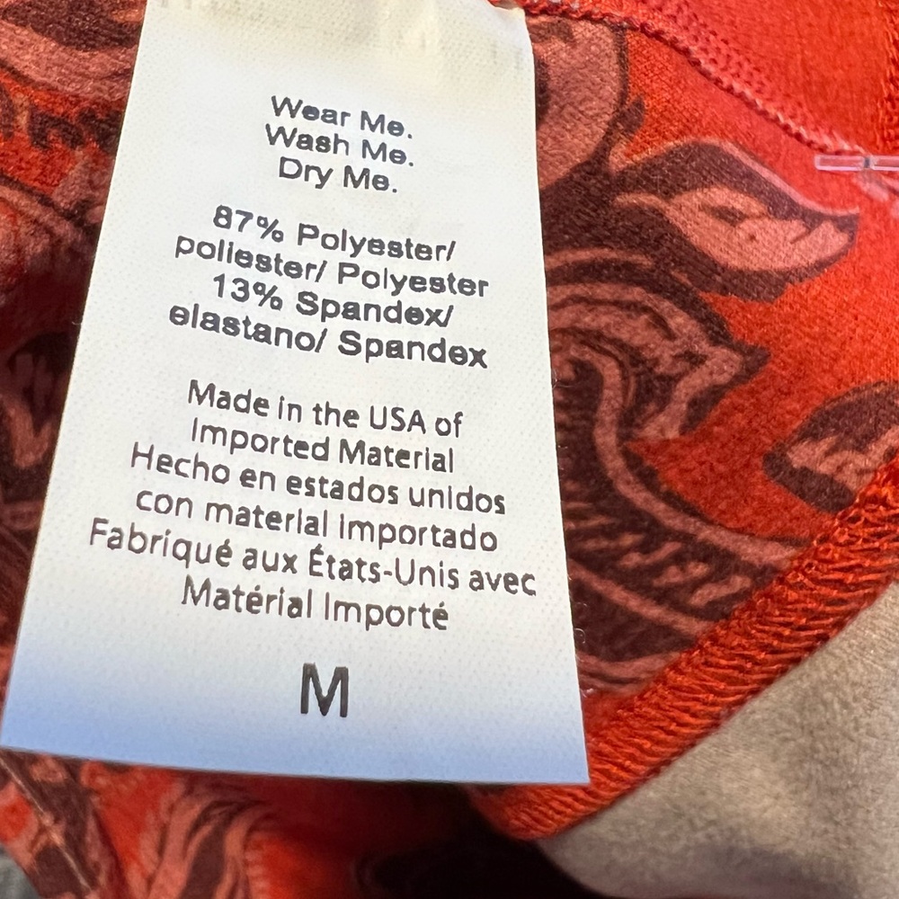 Beyond Yoga High Waisted Shorts Orange Paisley Size Medium NWT - Picture 6 of 7